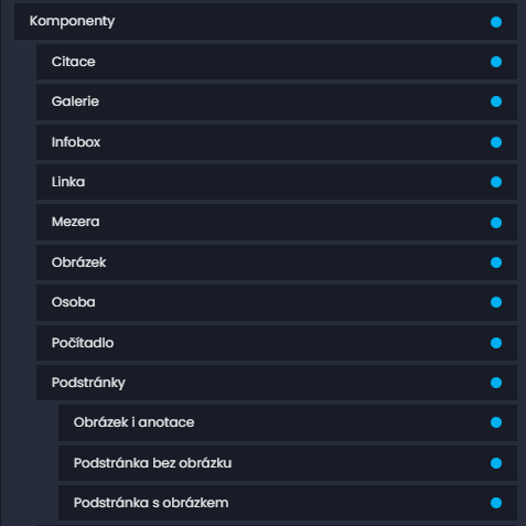Ukázka stromu stránek